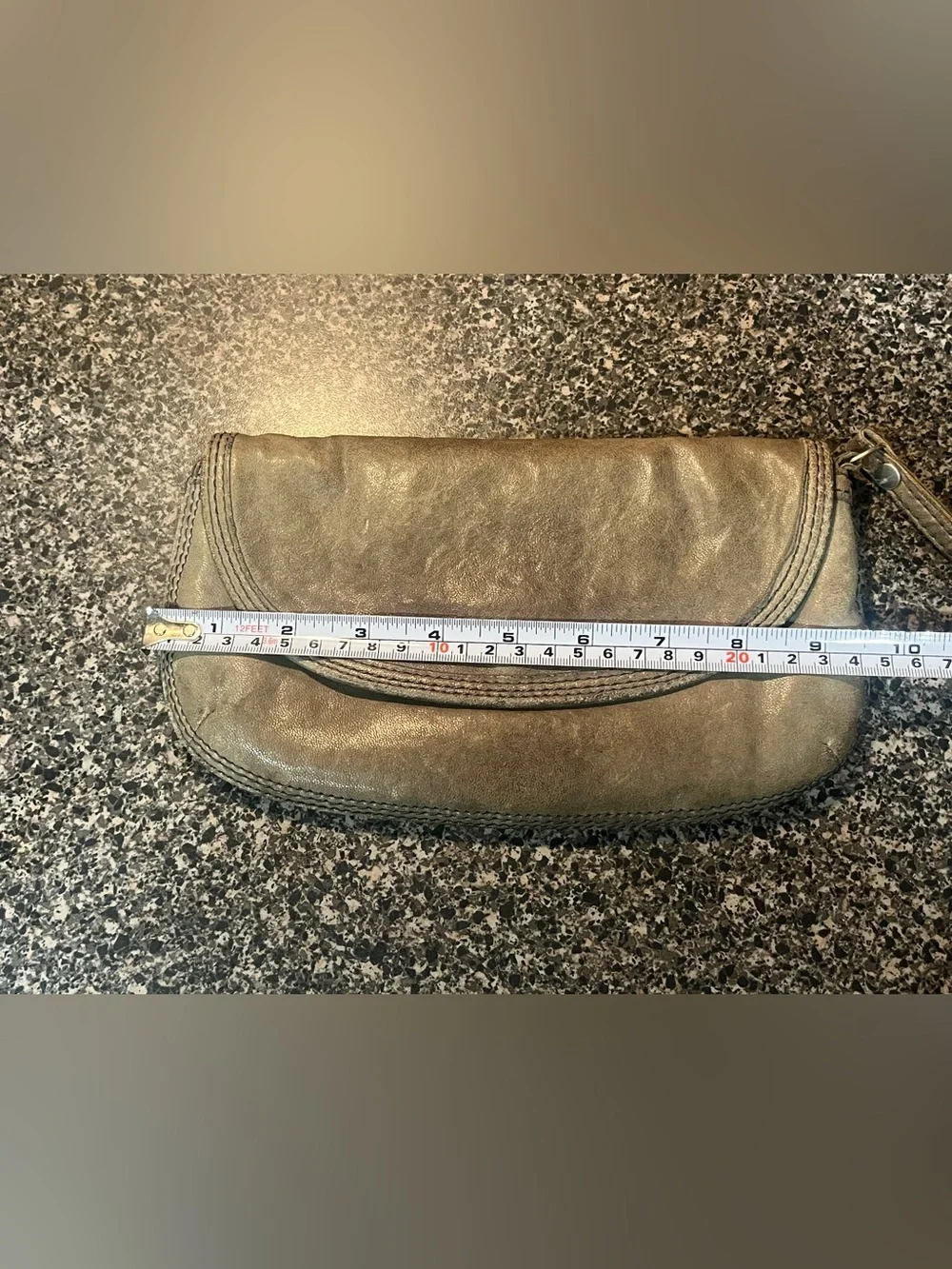 Lucky Brand Olive Green Leather Fold-Over Wristlet - Picture 6 of 8